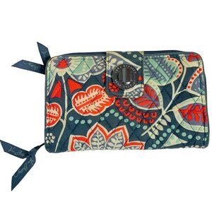 Vera Bradley Turnlock Wallet Nomadic Floral Quilted Zippered Compartments Cards